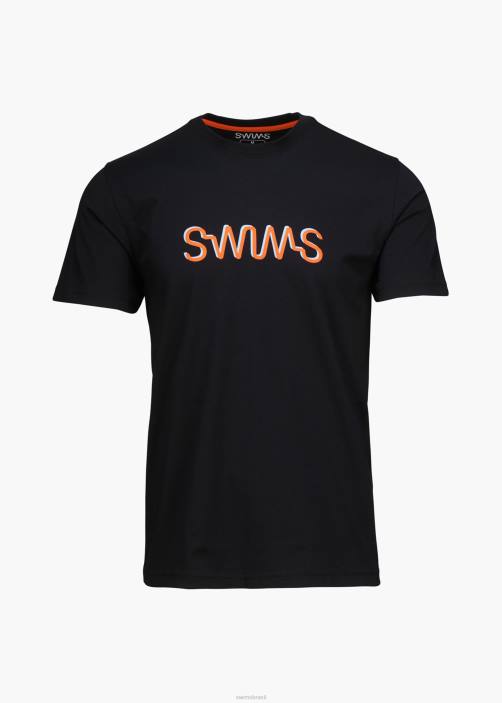 SWIMS camiseta gráfica ravello roupas TF0R257 preto