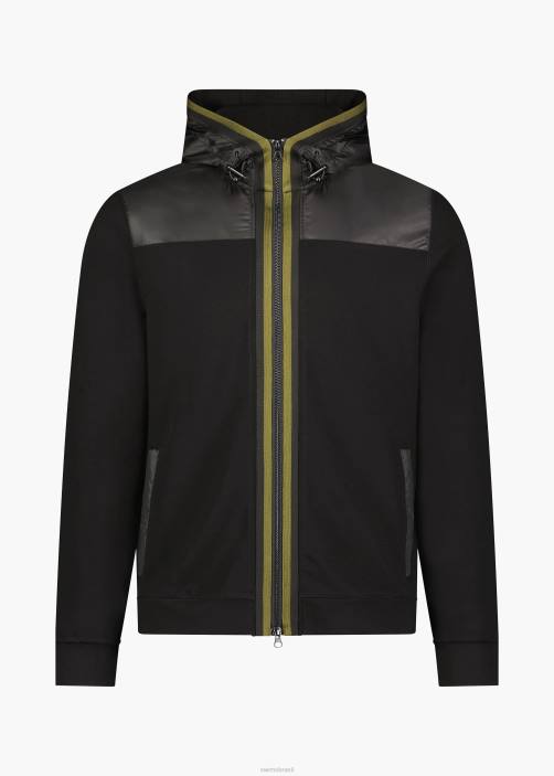 SWIMS moletom com zíper completo ramberg roupas TF0R190 preto