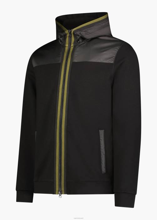 SWIMS moletom com zíper completo ramberg roupas TF0R190 preto