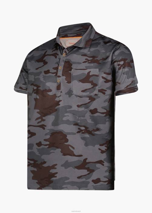SWIMS polo manga curta roupas TF0R234 camuflagem cinza