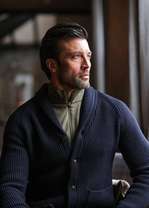 SWIMS cardigã de parque roupas TF0R189 marinha