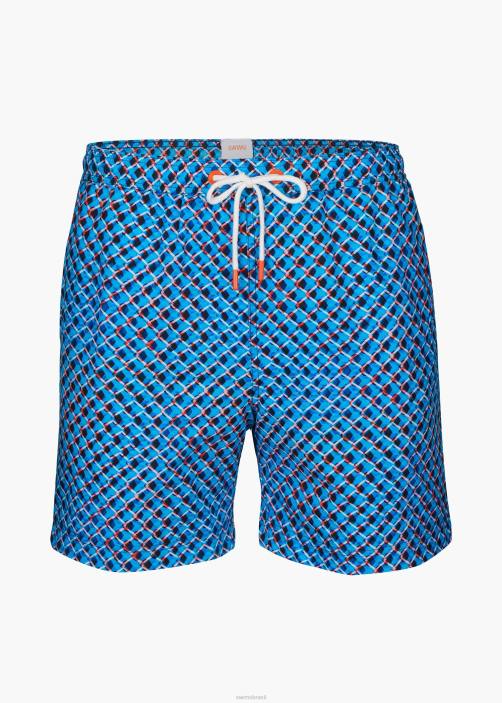 SWIMS onda nadar short 6" roupas TF0R308 navegar rede azul