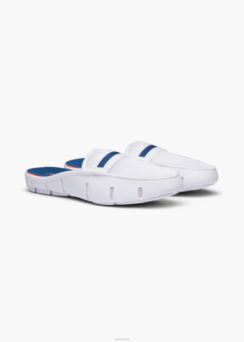 SWIMS mocassim deslizante sapato TF0R345 listra branca/azul