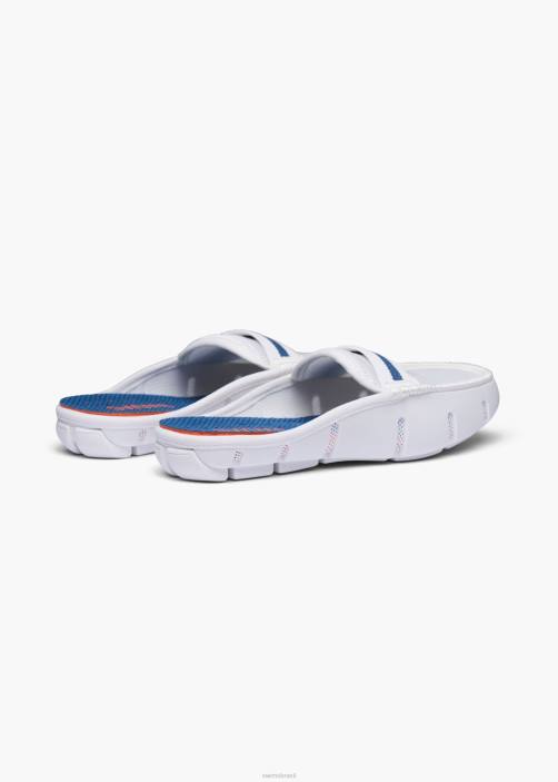 SWIMS mocassim deslizante sapato TF0R345 listra branca/azul