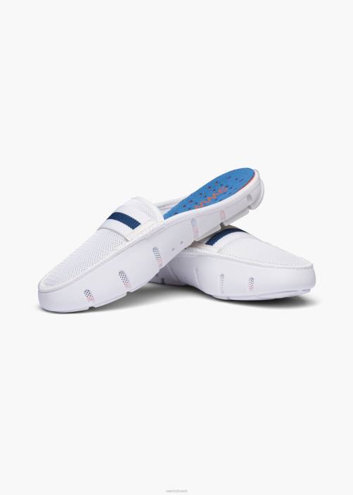 SWIMS mocassim deslizante sapato TF0R345 listra branca/azul