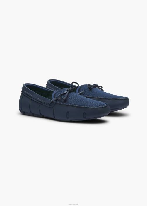 SWIMS mocassim de renda trançada sapato TF0R45 marinha