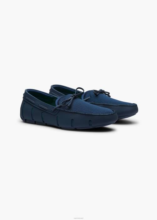 SWIMS mocassim de renda trançada sapato TF0R60 marinha